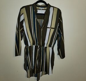 Mileage Stylish Long Sleeve Striped Top 1X